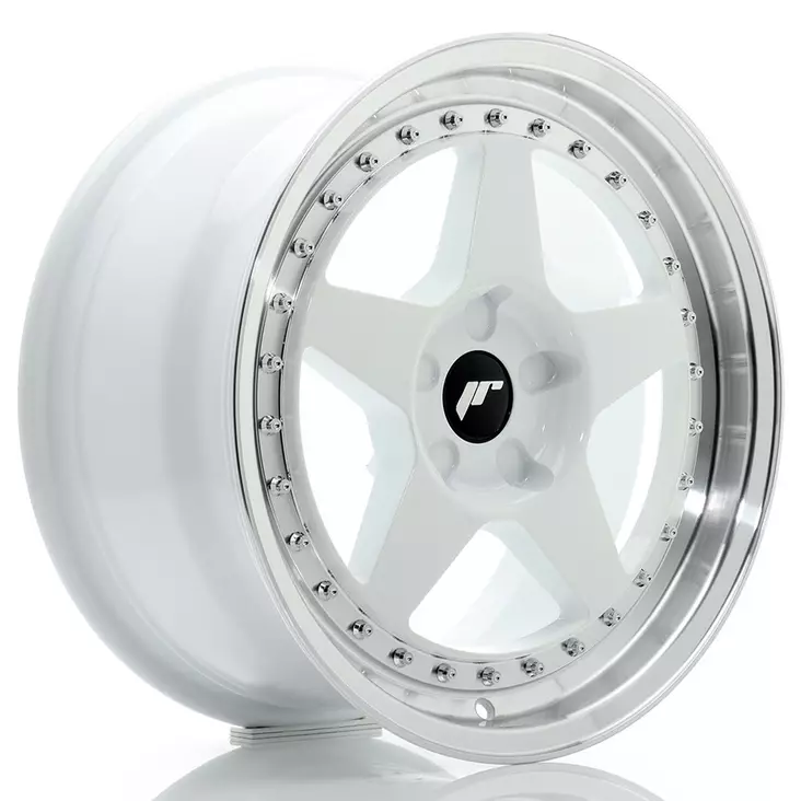 JR Wheels JR6 17x8 ET20-35 5H BLANK White w/Machined Lip - Japan Racing vanteet - 5902211999270 - 1
