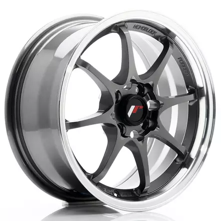 JR Wheels JR5 15x7 ET35 4x100 Gun Metal w/Machined Lip - Japan Racing vanteet - 5902211917601 - 1