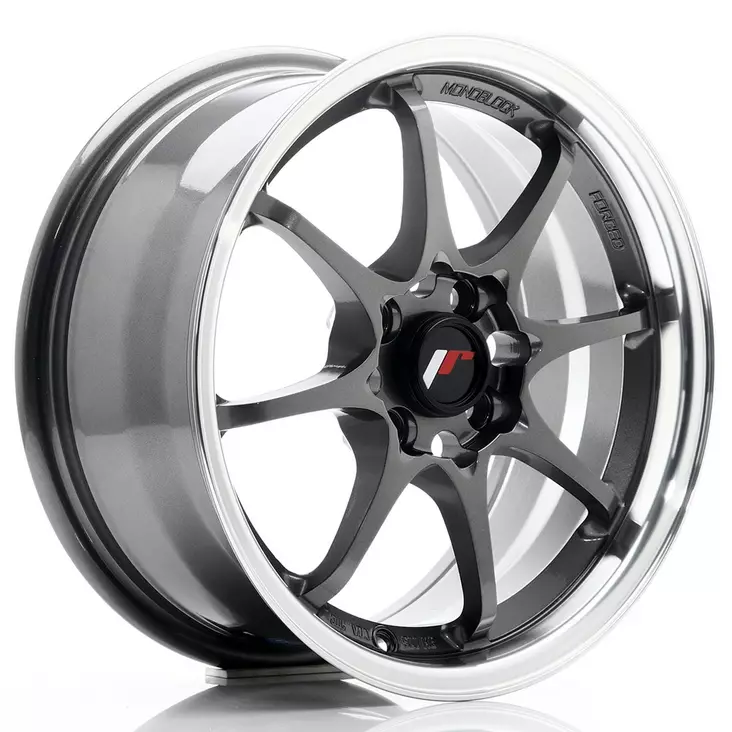 JR Wheels JR5 15x7 ET35 4x100 Gun Metal w/Machined Lip - Japan Racing vanteet - 5902211917601 - 1