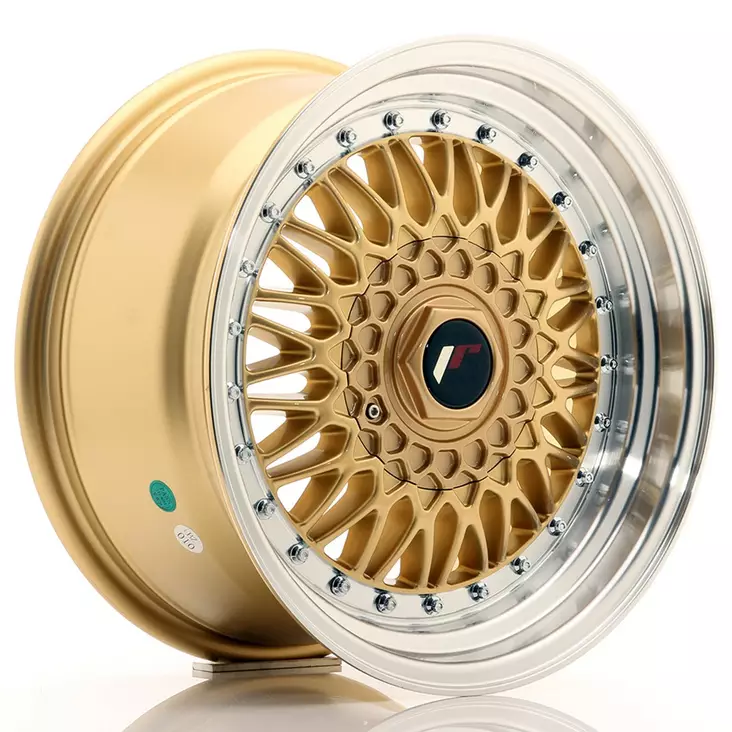 JR Wheels JR9 16x8 ET25 BLANK Gold w/Machined Lip - Japan Racing vanteet - 5902211919681 - 1