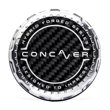 Concaver Premium Center Cap - Classic Carbon - Silver Machined - Vanteiden keskikupit - 5906871153782 - 1