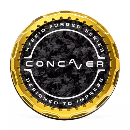 Concaver Premium Center Cap - Forged Carbon - Gold Anodized - Vanteiden keskikupit - 5906871153812 - 1