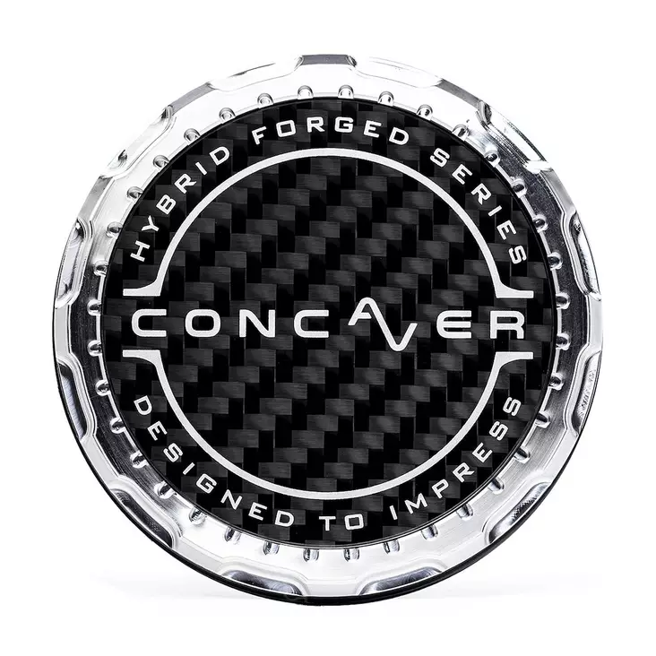 Concaver Premium Center Cap - Classic Carbon - Silver Machined - Vanteiden keskikupit - 5906871153782 - 1