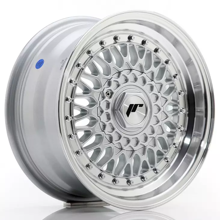 JR Wheels JR9 15x7 ET20 4x100/108 Silver w/Machined Lip+Silver Rivets - Japan Racing vanteet - 5902211928522 - 1