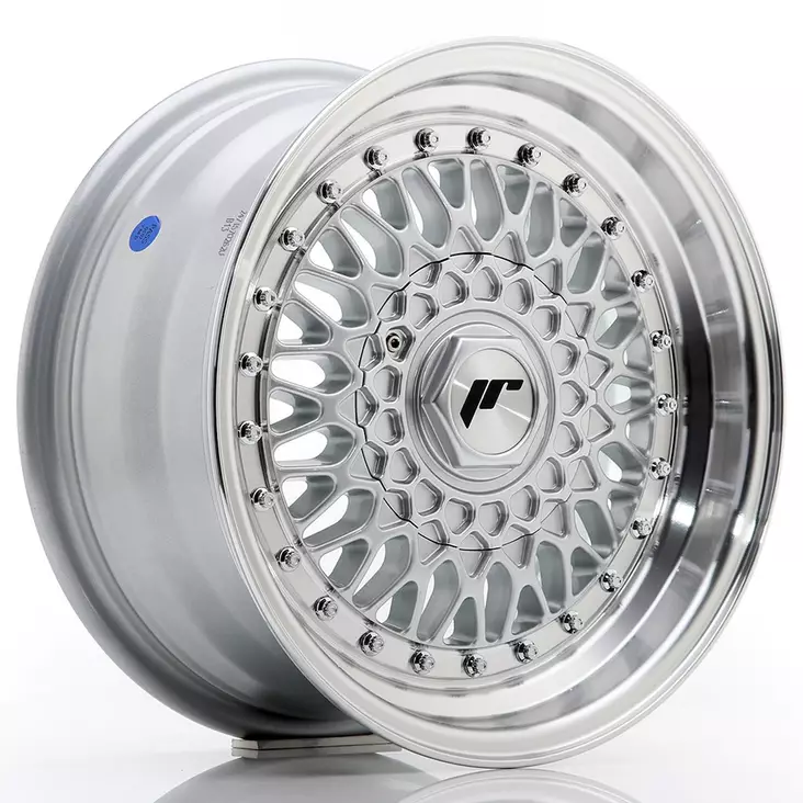 JR Wheels JR9 15x7 ET20 BLANK Silver w/ Machined Lip+Silver Rivets - Japan Racing vanteet - 5906871165082 - 1