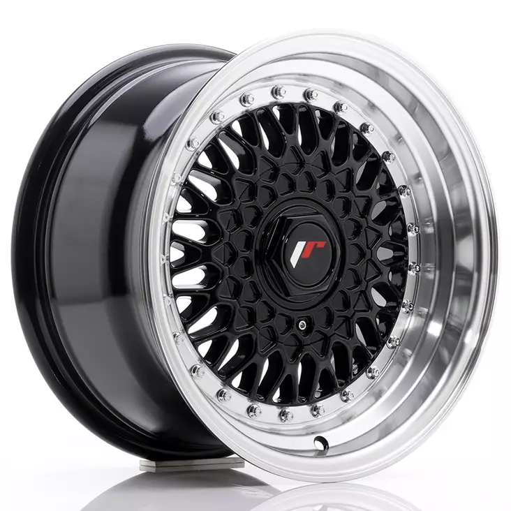 JR Wheels JR9 15x8 ET20 4x100/108 Gloss Black w/Machined Lip - Japan Racing vanteet - 5902211919582 - 1