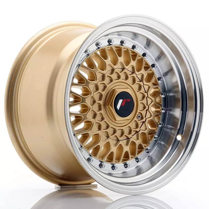 JR Wheels JR9 15x9 ET10 4x100/108 Gold w/Machined Lip - Japan Racing vanteet - 5902211919612 - 1