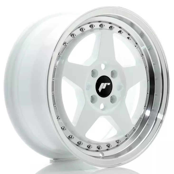 JR Wheels JR6 16x7 ET35 4x100 White w/Machined Lip - Japan Racing vanteet - 5902211999133 - 1