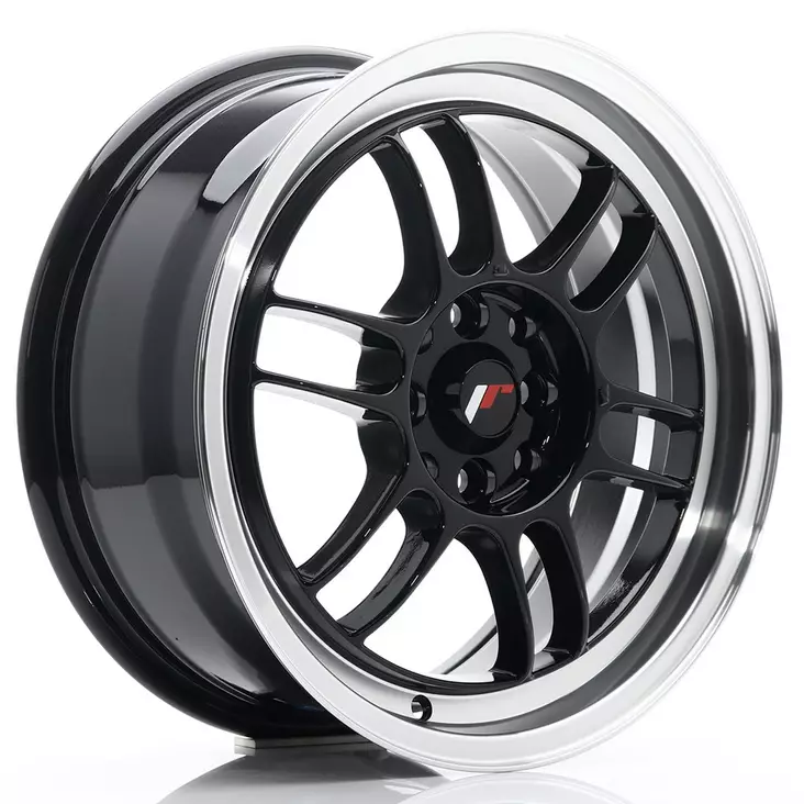JR Wheels JR7 16x7 ET38 4x100/114 Gloss Black w/Machined Lip - Japan Racing vanteet - 5902211917953 - 1