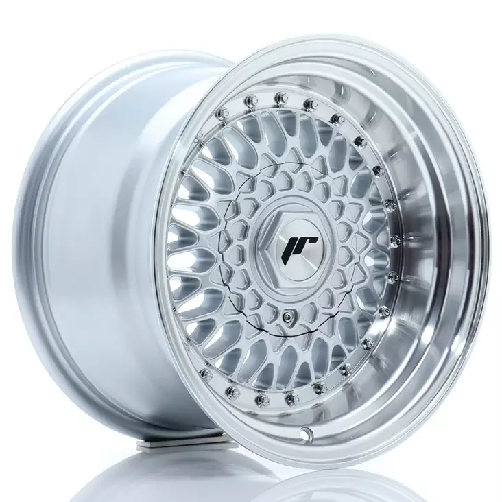 JR Wheels JR9 15x9 ET10 4x100/108 Silver w/Machined Lip+Silver Rivets - Japan Racing vanteet - 5902211970613 - 1