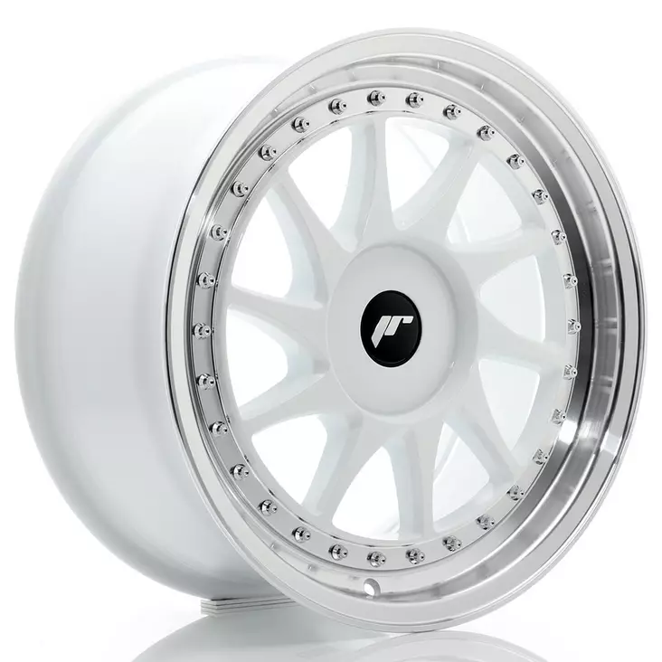 JR Wheels JR26 17x8 ET20-35 BLANK White w/Machined Lip - Japan Racing vanteet - 5902211976134 - 1