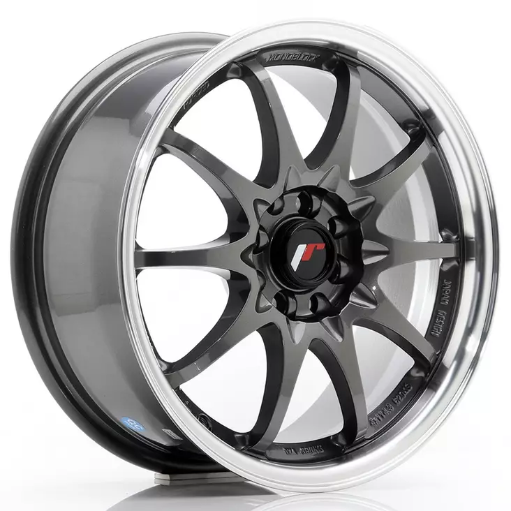 JR Wheels JR5 16x7 ET30 4x100/108 Gun Metal w/Machined Lip - Japan Racing vanteet - 5902211917724 - 1