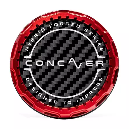 Concaver Premium Center Cap - Classic Carbon - Red Anodized - Vanteiden keskikupit - 5906871153775 - 1