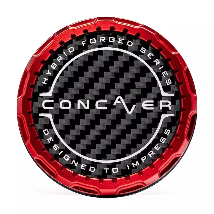 Concaver Premium Center Cap - Classic Carbon - Red Anodized - Vanteiden keskikupit - 5906871153775 - 1