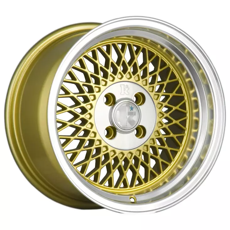 Klutch SL1 16x8 ET15 4x100 Gold w/ Machined Lip - Klutch vanteet - 5906871106115 - 1