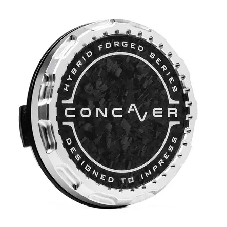 Concaver Premium Center Cap - Forged Carbon - Silver Machined - Vanteiden keskikupit - 5906871153836 - 2