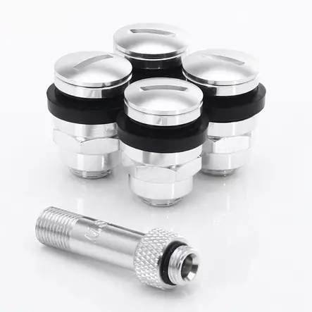 Set of Flat aluminum air valves JR v1 - SILVER. - Venttiilit vanteille - 5902211923336 - 1