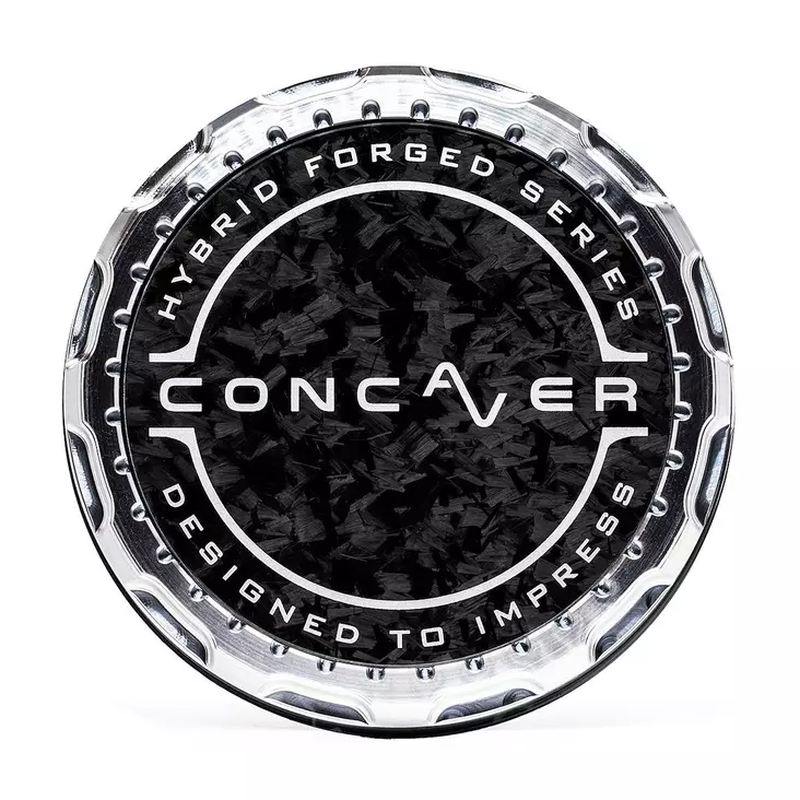 Concaver Premium Center Cap - Forged Carbon - Silver Machined - Vanteiden keskikupit - 5906871153836 - 1