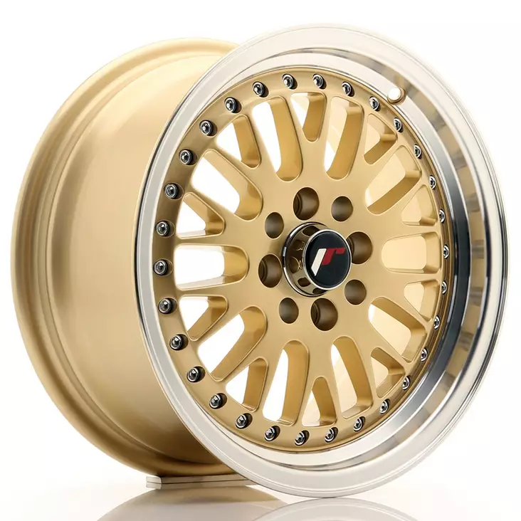 JR Wheels JR10 15x7 ET30 4x100/108 Gold w/Machined Lip - Japan Racing vanteet - 5902211912606 - 1