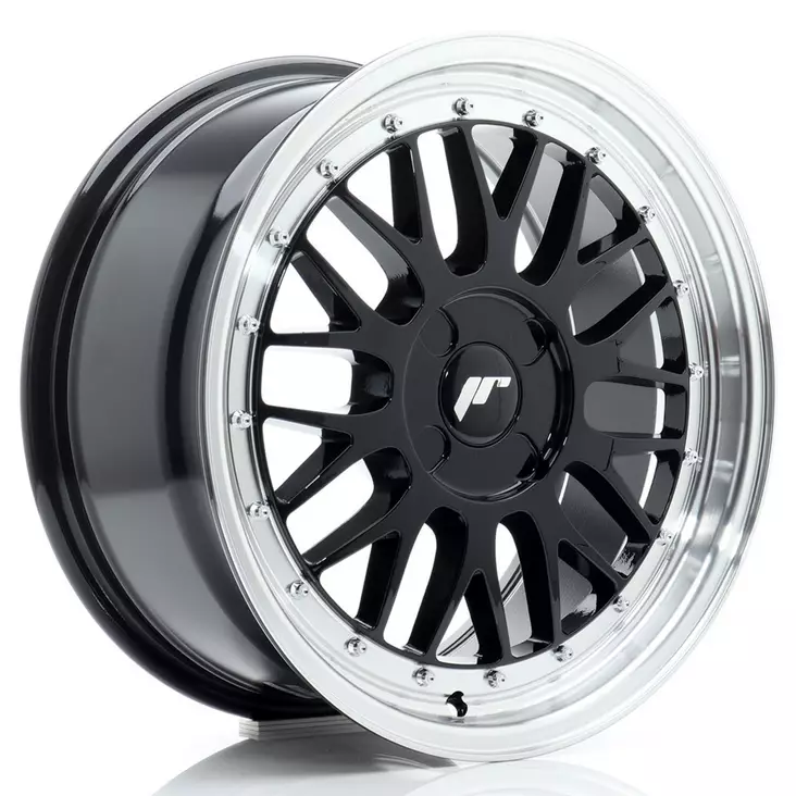 JR Wheels JR23 17x8 ET20-45 4H BLANK Gloss Black w/Machined Lip - Japan Racing vanteet - 5902211995036 - 1