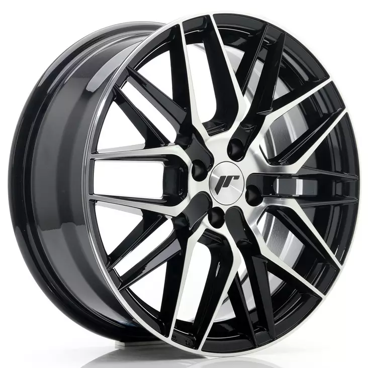 JR Wheels JR28 17x7 ET40 4x100 Gloss Black Machined Face - Japan Racing vanteet - 5902211957836 - 1