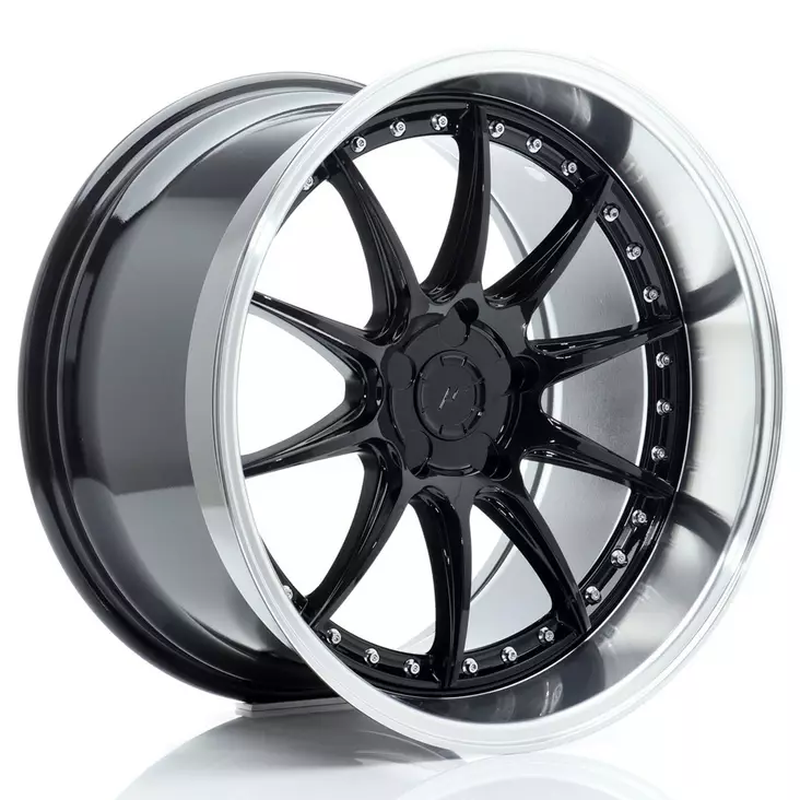 JR Wheels JR41 19x11 ET12-25 5H BLANK Glossy Black w/Machined Lip - Japan Racing vanteet - 5902211973546 - 1