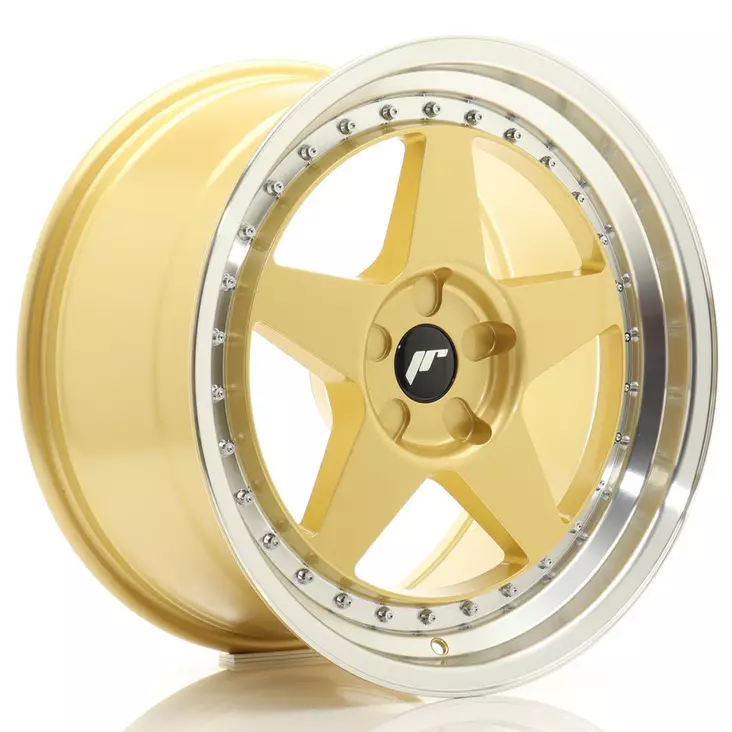 JR Wheels JR6 18x9,5 ET20-40 5H BLANK Gold w/Machined Lip - Japan Racing vanteet - 5902211999546 - 1