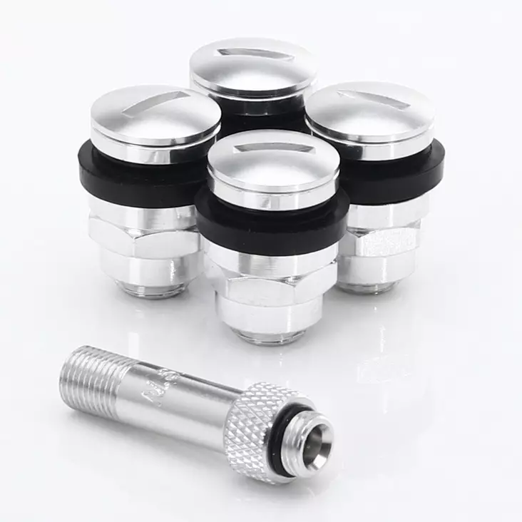 Set of Flat aluminum air valves JR v1 - SILVER. - Venttiilit vanteille - 5902211923336 - 1