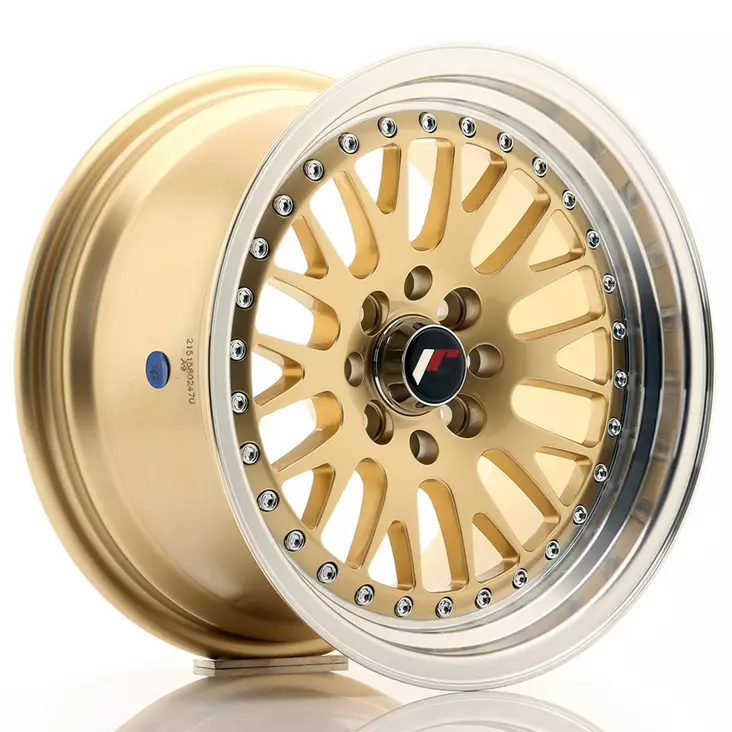 JR Wheels JR10 15x8 ET20 4x100/108 Gold w/Machined Lip - Japan Racing vanteet - 5902211902997 - 1