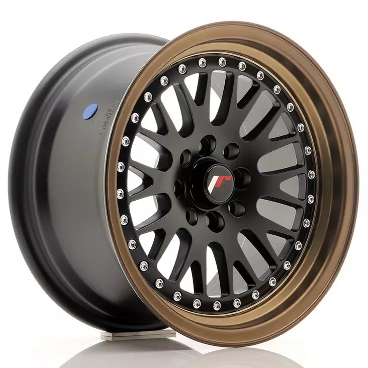 JR Wheels JR10 15x8 ET20 4x100/108 Matt Black w/Bronze Lip - Japan Racing vanteet - 5902211903017 - 1