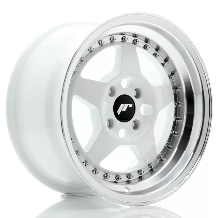 JR Wheels JR6 15x8 ET25 4x100 White w/Machined Lip - Japan Racing vanteet - 5902211999027 - 1