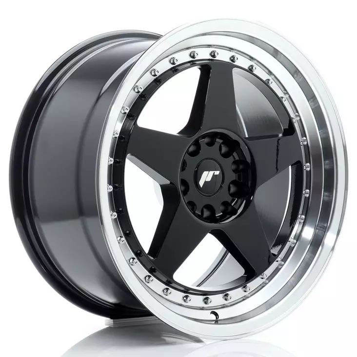 JR Wheels JR6 18x9,5 ET22 5x114,3/120 Gloss Black w/Machined Lip - Japan Racing vanteet - 5902211999577 - 1