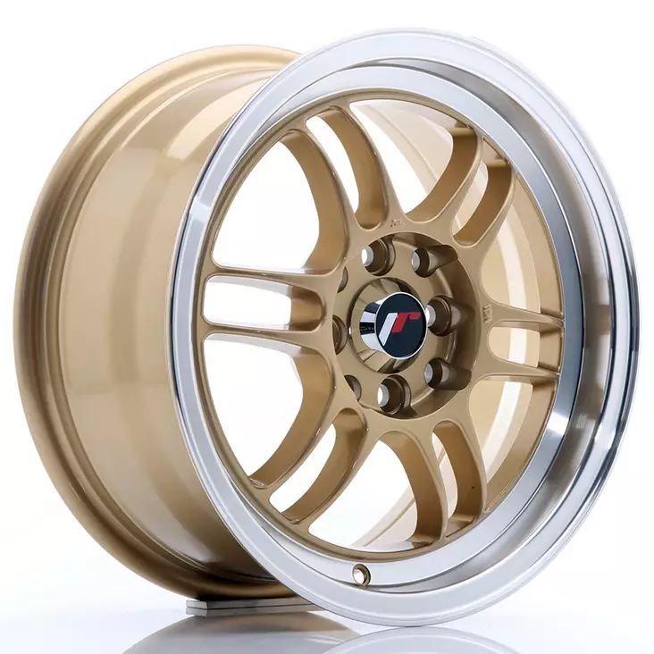 JR Wheels JR7 15x7 ET38 4x100/114 Gold w/Machined Lip - Japan Racing vanteet - 5902211917847 - 1
