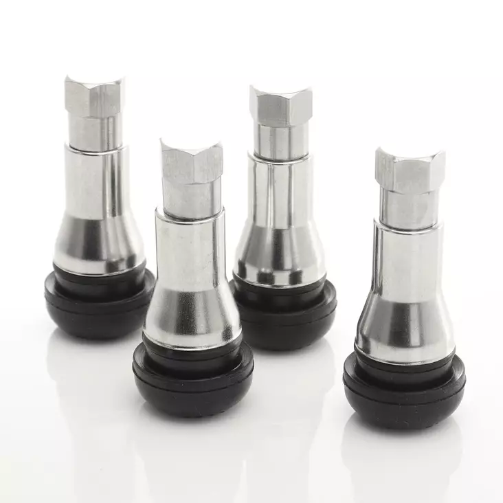 Set of 4 air valves (EPDM+Brass) SILVER - Venttiilit vanteille - 5906871153867 - 1
