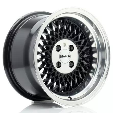 Klutch SL1 16x8 ET15 4x100 Gloss Black w/ Machined Lip - Klutch vanteet - 5906871106108 - 2