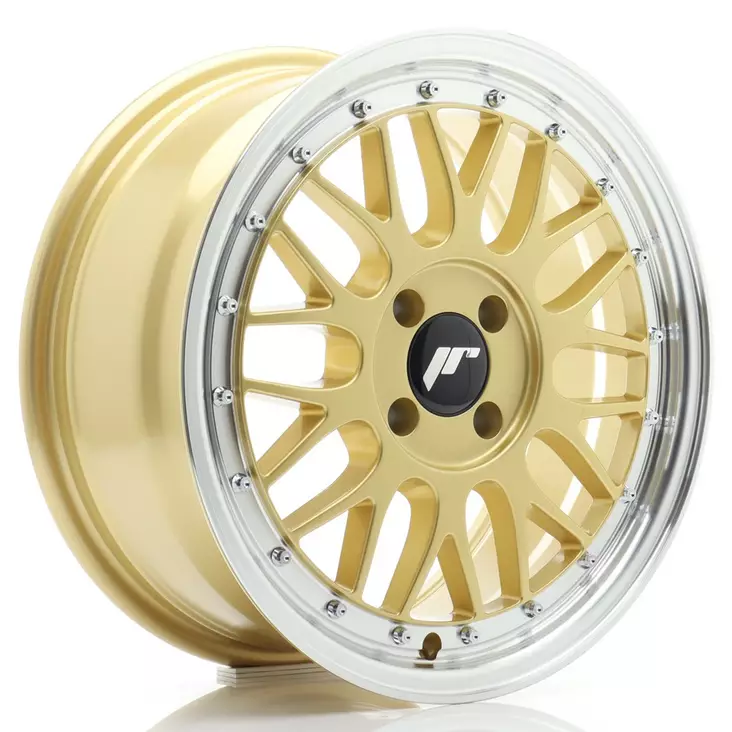 JR Wheels JR23 16x7 ET20 4x100 Gold w/Machined Lip - Japan Racing vanteet - 5902211994848 - 1