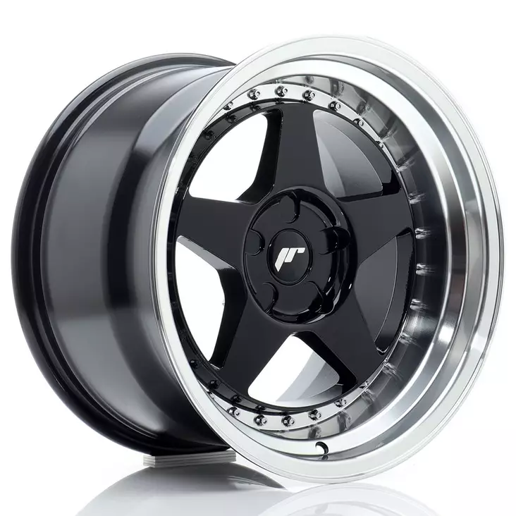 JR Wheels JR6 17x10 ET0-20 5H BLANK Gloss Black w/Machined Lip - Japan Racing vanteet - 5902211999218 - 1