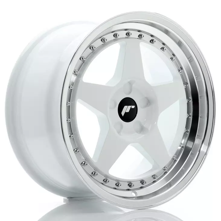 JR Wheels JR6 17x9 ET20-35 5H BLANK White w/Machined Lip - Japan Racing vanteet - 5902211999348 - 1