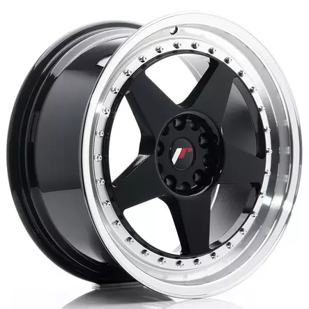 JR Wheels JR6 18x8,5 ET22 5x114,3/120 Glossy Black w/Machined Lip - Japan Racing vanteet - 5902211924999 - 1