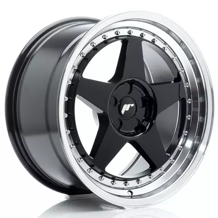 JR Wheels JR6 18x9,5 ET20-40 5H BLANK Gloss Black w/Machined Lip - Japan Racing vanteet - 5902211999539 - 1