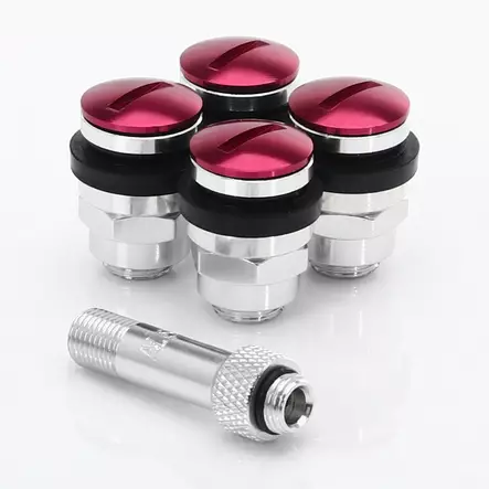 Set of Flat aluminum air valves JR v1 - RED - Venttiilit vanteille - 5902211923329 - 1