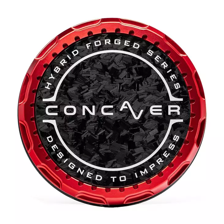 Concaver Premium Center Cap - Forged Carbon - Red Anodized - Vanteiden keskikupit - 5906871153829 - 1