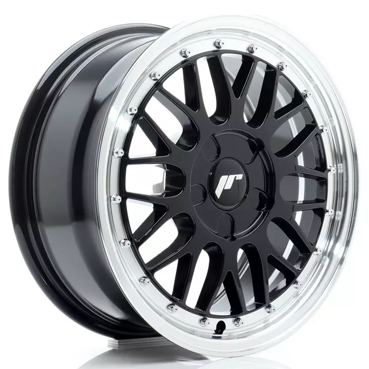 JR Wheels JR23 16x7 ET20-45 5H BLANK Gloss Black w/Machined Lip - Japan Racing vanteet - 5902211994909 - 1