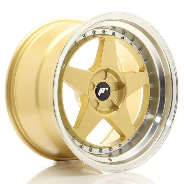 JR Wheels JR6 18x10,5 ET0-25 5H BLANK Gold w/Machined Lip - Japan Racing vanteet - 5902211999409 - 1