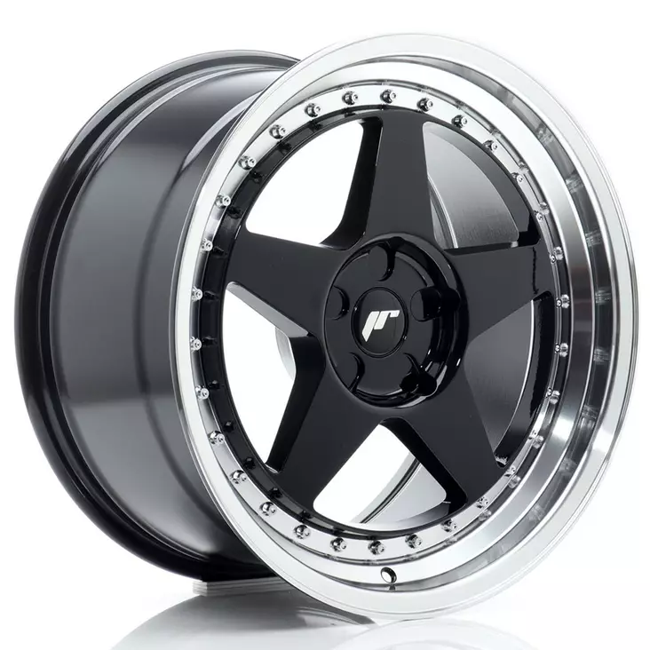 JR Wheels JR6 18x9,5 ET20-40 5H BLANK Gloss Black w/Machined Lip - Japan Racing vanteet - 5902211999539 - 1