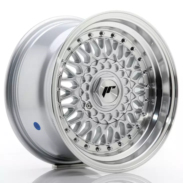 JR Wheels JR9 15x8 ET20 4x100/108 Silver w/Machined Lip+Silver Rivets - Japan Racing vanteet - 5902211928539 - 1