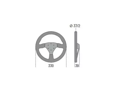 Sparco R383 Champion nahkaratti 330/39mm - Ohjauspyörät - SCO015R383PLUNRS - 2